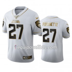 Camiseta Hombre NFL Jacksonville Jaguars Leonard Fournette 27 Nike Blanco Golden Edition 100th